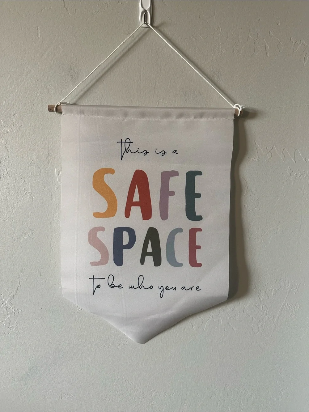 Safe Space Wall Banner — Multicolor Inspirational Hanging Sign